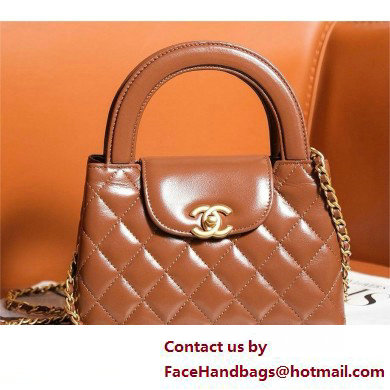 Chanel Shiny Crumpled Calfskin & Gold-Tone Metal Mini Shopping Bag AS4416 CARAMEL 2025